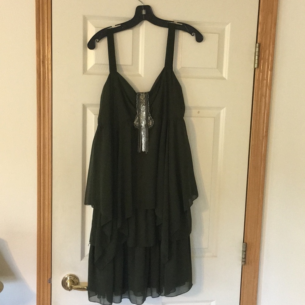 Angie Green flowing Dress  Ladies Large
